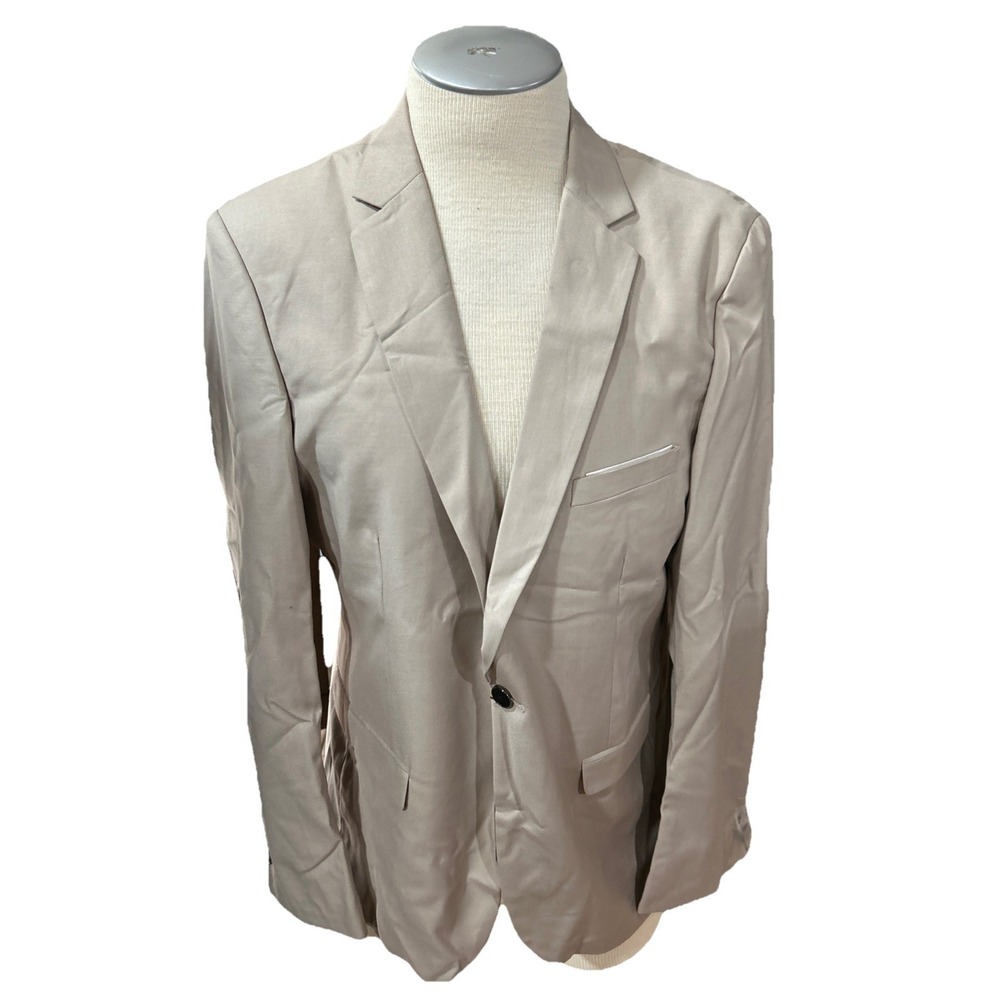 Mgnaie Men's Blazer Suit Jacket Size Large | Light Gray Formalā Coat